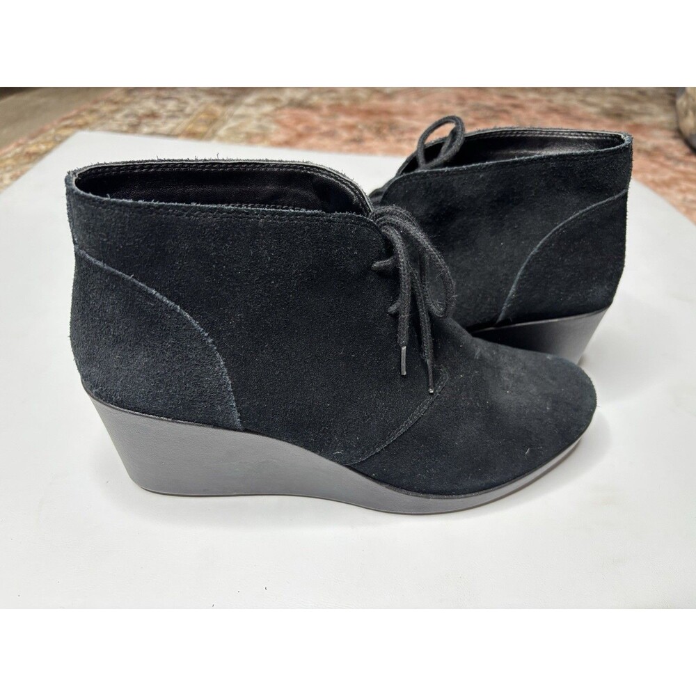 Crocs Boots Womens 10 W Ankle Bootie Black Lace Up Wedge Heels Casual Round Toe